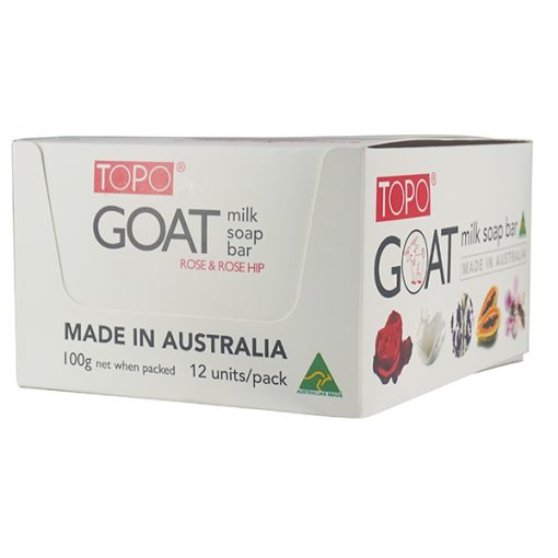 TOPO® Goat Milk Soap bar Rose & Rosehip 12x100g pack-0
